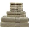 Madison Park Signature - Set di asciugamani da bagno in 100% cotone, 800 g/m², altamente assorbenti, ad asciugatura rapida, qualità alberghiera e spa, per bagno, multicolore, beige, 8 pezzi