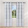 Simple Deluxe Buffalo - Tende oscuranti a quadri per soggiorno, camera da letto, stile cortile, oscuranti, isolamento termico, motivo scozzese, 94 x 213 cm (larghezza x lunghezza), bianco e grigio