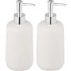 Wenko all_Star Dispenser di Sapone Olinda, Bianco, Accessorio da Bagno con Finitura Opaca, 0,5 l (70188400) (Confezione da 2)