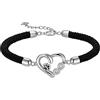 Bellrela Bracciali da donna in argento 925 con stampa di zampe di cane, infinito cuore corda braccialetto per donne, Argento sterling