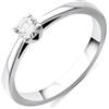 Orovi Anello da donna in oro bianco 0,15 ct solitario diamante anello di fidanzamento 14 carati (585) oro e diamanti brillanti, Oro, Diamante