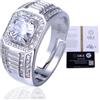 HALUKAKAH Anello da Uomo in Moissanite Argento Sterling 925 con Diamante 1 Carato e Certificato,Gioiello di Lusso 2,0 ct per Fidanzamenti,Misura Regolabile,Lusso Nobile,per Compleanno,Matrimonio