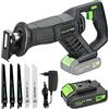 GALAX PRO Seghetto Alternativo a Batteria 20V, Velocità Variabile 0-3000 SPM, Cambio Lama Senza Attrezzi, inclusi 3 lame per legno e 2 per metallo,Lunghezza 22mm, con Caricatore Rapido