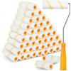 Amentalove 26Pcs Mini Rullo Pittura, Roll Vernice Bianca,Pennelli per Rullo in Schiuma 10cm con Manici, Rullino Pittura per la Decorazione di Pareti Domestiche e per la Pittura, Rulli per Verniciare