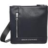 Armani Exchange Essential, Capri, Tasca con Cerniera in Metallo, Piatto Uomo, Blu Navy, Einheitsgröße