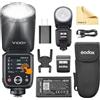 Godox V100-F V100 F Testa tonda Flash Fotocamera Flash Fotocamera TTL Speedlite 2.4G Wireless TTL Speedlight Strobe, 100Ws HSS 1/8000s con batteria agli ioni di litio per fotocamere Fuji