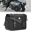 KEMIMOTO Borsa Posteriore Moto, 15L Borsa Laterale Moto Universale in Tela Cerata e Pelle, Borse Sella Impermeabile Compatibile con Softail Dyna Sportster Cruiser
