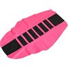 X AUTOHAUX Coprisedile universale per moto Pit Dirt Bike in finta pelle morbida antiscivolo cuscino rosa nero 1 pezzo