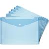 Herlitz, (10657930) cartelline per documenti A4 con chiusura a pressione, 6 pezzi, trasparenti Blau