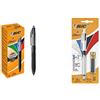 BIC 4Colori Grip Pro, Penna A Sfera A Scatto, Punta Media & 4 Colori Multifunzione Penna A Sfera A Scatto, Ottimi Per La Scuola,3 Colori + 1 Matita Meccanica