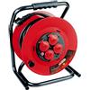 KS Tools - 150.4222F - Avvolgitore elettrico - Prolunga elettrica su torinetto - Avvolgitore da 40 m - 4 prese a conchiglia da 16A/230 V - Maniglia per il trasporto