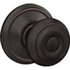 Schlage F10 V GEO 716 - Pomello per porta georgiana, serratura per ingresso e armadio, bronzo invecchiato, 1 pezzo
