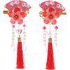 Kawaii-Story C-118-2 - Fermaglio a ventaglio Sakura con fiori di ciliegio e nappe per capelli giapponesi geisha kimono Cina Hanfu Accessir