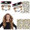 Hundredweat 5 Pezzi Face Sticker, Tatuaggi Temporanei con Leopardo per Il viso,Tatuaggio Temporaneo con Glitter per Il Viso di Carnevale,Tatuaggi di Leopardo Adesivi Viso Leopardo per Carnevale Halloween Cosplay