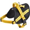 Bobby Easy Safe - Pettorina per cani con medaglietta, Taglia XXS, in Nylon Riflettente con Copri Manto, Chiusura a Fibbia regolabile, Giallo, Misura Giropetto 27-34 cm