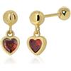 Meissa Orecchini Meissa Cuore con Vite, Argento Sterling 925 con Pietra Portafortuna, Pendenti Ipoallergenici per Cartilagine