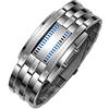 AKTOUR Donne S Bracciale Orologio da uomo LED digitale da uomo con data sportiva in acciaio inossidabile di lusso Orologio Da Polso Da (Silver, One Size)