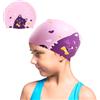 FerraDrend Kids Cuffia Piscina Bambina 6-14 Anni In Silicone Impermeabile - Cuffia Nuoto Confortevole per Capelli Corti e Lunghi, Eccellente Elasticità e Solidità