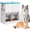 MUYIRTED Distributore Automatico Di Cibo Gatti 10L In Metallo, Mangiatoia Automatica | Con 2 Ciotole, Distributore Crocchette Per Gatti E Cani Di Piccola Taglia