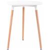 CLP Tavolo Cucina Scandinavo Abenra in MDF E Legno di Faggio I Tavolino Bar Triangolare Moderno con Piedini Regolabili Alt 75CM, Colore:Bianco, Dimensione:60 cm