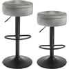WOLTU Set di 2 Sgabelli da Cucina, Sgabelli da Bar Alti con Spazio Contenitivo, Sedia Regolabili in Altezza e Girevoli a 360°, per Cucina Sala da Pranzo Bar Bancone, Velluto, Metallo, Grigio Chiaro