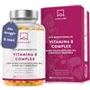 AAVALABS Vitamina B Complex Alto Dosaggio Vegan | 180 Capsule [6 Mesi] Vitamine B: Vitamina B1, B2, B3 (Niacina), B5, B6, B8 (Biotina), Vitamina B12 e Acido Folico Attivo (B9 Metilfolato), Inositolo e Colina