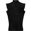 YAOBAOLE Camicia da uomo senza maniche medievale Viking Costume con lacci Renaissance Viktorian Steampunk Pirata Camicia Uomo, bianco, M