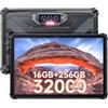 OUKITEL RT7 Tablet Rugged - 32000mAh Batteria Rugged Tablet PC, 16GB+256GB(TF 1TB) Tablet Robusto, Android 13 MT8788 Octa-Core, 48MP+32MP+20MP, Tablet 10.1'' FHD+, Dual 4G LTE/NFC/OTG/GPS/Face ID,Blu