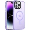 OUBELI Magnetico Cover per iPhone 15 Pro Custodia Compatibile per MagSafe Antiurto Protezione di Livello Militare Cover Traslucida Matte Sottile Liscia Custodia, viola