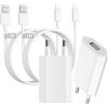 AINPOW 4pack Caricatore iPhone Apple Certificato MFi con Cavo Lightning 2M, 5W Alimentatore Presa USB Caricabatterie Apple Caricatore USB per iPhone 14/13/12/11 Pro Max/XS/XR/SE/X/8/7/6/5/SE