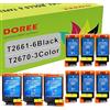 DOREE Compatibile con le cartucce di inchiostro Epson T2661, T2670, T-2661, T-2670 di ricambio per le stampanti Epson WF-100W, WF-110W e Workforce (6 Nere e 3 Colori)
