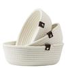 ASTER HOME Cestini Portaoggetti in Cotone - Set 3 Cestini Organizzatori Multiuso per Neonato, Bagno e Cucina - Cestini Portaoggetti per Fasciatoio, Giochi, Cosmetici, Chiavi e Telecomandi - ASTEER HOME (Bianco)