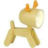 Dudùu Mini Lampada da Tavolo Pieghevole a LED, Luce Calda, Tascabile, per Lettura, Comodino o Scrivania, forma di renna (Giallo)