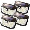 Tolare Luce Solare LED Esterno con Sensore di Movimento, 3 Modalità 1200mAh Faretti Solari a LED da Esterno, 178 LED Illuminazione 270º IP65 Impermeabile Senza Fili Lampada Solare da Esterno [4 Pezzi]