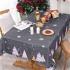 Yrendenge Tovaglia natalizia, grigio chiaro, lavabile, per esterni, rettangolare, impermeabile, albero di Natale, fiocco di neve, biancheria da tavola, per l'inverno, feste, 130 x 220 cm