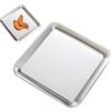 Cyrank Vassoio Acciaio Inox Quadrato, 23x23cm Vassoi Da Portata, Vassoio Da Portata Antipasto, Vassoio Di Servizio Dell'alimento Dell'acciaio Inossidabile Rettangolare A Specchio Vassoio D'argento Decor(L)