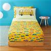 Bassetti - Completo Letto Cotone Set Lenzuola Singolo Una Piazza Imagine Stampa Digitale Toy Cars Kids, Lenzuolo con Balza Copriletto e Sotto con Angoli e Federa