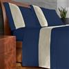 IPERSAN Set Completo Lenzuola Matrimoniali, 100% Cotone, 1 Lenzuolo da sopra 260x290cm + 1 Lenzuolo da sotto 180x200cm + 2 Federe 83x52cm, con Bordo Colorato in Raso, Made in Europe