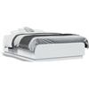Iiaky Giroletto con Luci LED Bianco 120x190 cm in Legno Multistrato,Letto Imbottito Illuminazione LED,Letto Moderno,Similpelle,con Rete a doghe di Legno
