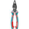 TOTAL - Pinza Multifunzionale 8 in 1 - 200 mm - Funzioni di Taglio, Sgrossatura, Fissaggio Chiodi - Acciaio Cr-V con Teflon - Manico Ergonomico Trimateriale - Forza Rinforzata
