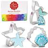 Ann Clark Cookie Cutters Formine per Biscotti Stampi a forma di sirena 3 Pezzi, Prodotto negli Stati Uniti da Ann Clark, forme di coda di Sirena, Stella Marina e Conchiglia