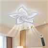 Oninio Ventilatore da Soffitto con Luce Ventilatore LED Dimmerabile con Telecomando 6 velocidades Ventilatore da Soffitto a Forma di Fiore per Soggiorno Camera da Letto (Bianco 62.5cm)