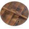 YOSUKATA Coperchio In Legno Per Wok 34 Cm - Coperchio Universale In Legno Naturale Senza Condensa Con Manico Ergonomico Per Padella - Accessorio Tradizionale Per Padelle Wok Di Alta Qualità