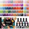 Phoenixy 50 PCS Smalto Semipermanente Unghie U V/LED 45 Colori Kit Semipermanente Unghie con Base Top e Matte Coat Smalti Semipermanenti per Unghie Viola Blu Verde Rosso