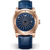 ZINVO Galaxy Automatico Acciaio Oro Rosa Blu Pelle Orologio Uomo
