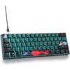 SOLIDEE tastiera da gioco meccanica al 60%,61 tasti con interruttori rossi lineari,Luce blu ghiaccio,tastiera meccanica cablata con retroilluminazione LED,compatta per PS5/PS4/Xbox(61 Soundwave)