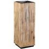 greemotion 130565 Colonna per piante con inserto nero per esterno / interno, legno di pino, supporto per piante, colori del legno, 43,5 x 43,5 x 115 cm