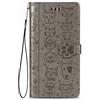 Fertuo Cover per Samsung Galaxy S23 Ultra, Custodia Portafoglio a Libro in Pelle Flip Cover con Porta Carte, Chiusura Magnetica [Disegni di Gatto Cane] Case Antiurto per Samsung S23 Ultra, Grigio
