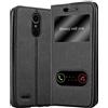 Cadorabo Custodia Libro per LG K10 2017 in Nero COMETA - con Funzione Stand e Chiusura Magnetica - Portafoglio Cover Case Wallet Book Etui Protezione