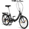 Licorne Bike Fold Premium - Bicicletta pieghevole in alluminio a 6 marce, cambio a catena Shimano, sistema Quick Fold, freno a V, nero/antracite)